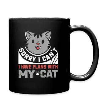 Cat Rental Cat Domestic Cat - Full Colour Mug - black - Right