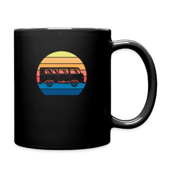 Retro Camper Bus Caravan Vintage Camper Bus - Full Colour Mug - black - Right