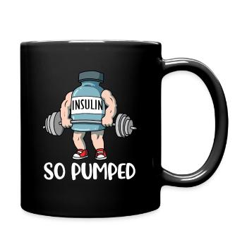 So Pumped Diabetes Diabetiker Geschenk - Tasse einfarbig - Schwarz - Rechts