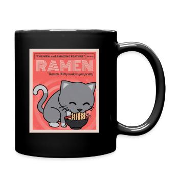 Ramen cat kawaii ramen anime - Tasse einfarbig - Schwarz - Rechts