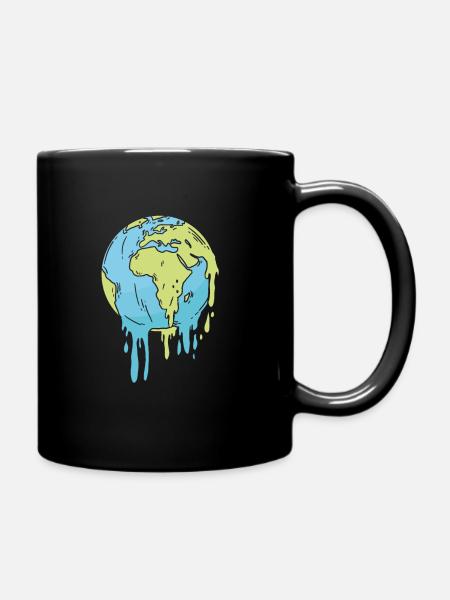 Klimawandel Klimaschutz Erderwärmung Erde Planet - Tasse einfarbig - Schwarz