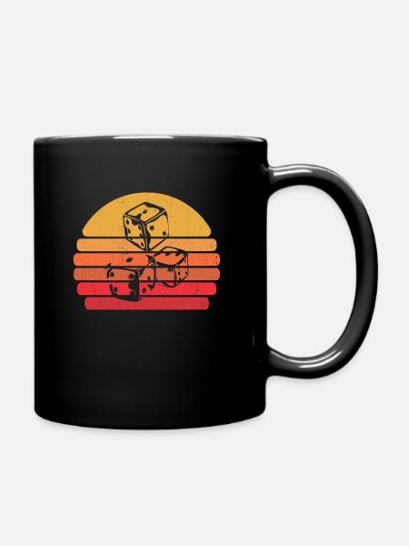 Retro Vintage Brettspiel - Tasse einfarbig - Schwarz