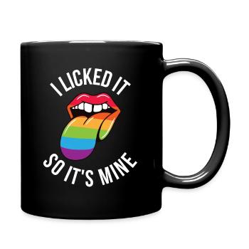 I Licked It So Its Mine Lesbian Gift - Full Colour Mug - black - Right