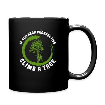 Baumklettern Baumpfleger Arborist Baumkletterer - Tasse einfarbig - Schwarz - Rechts