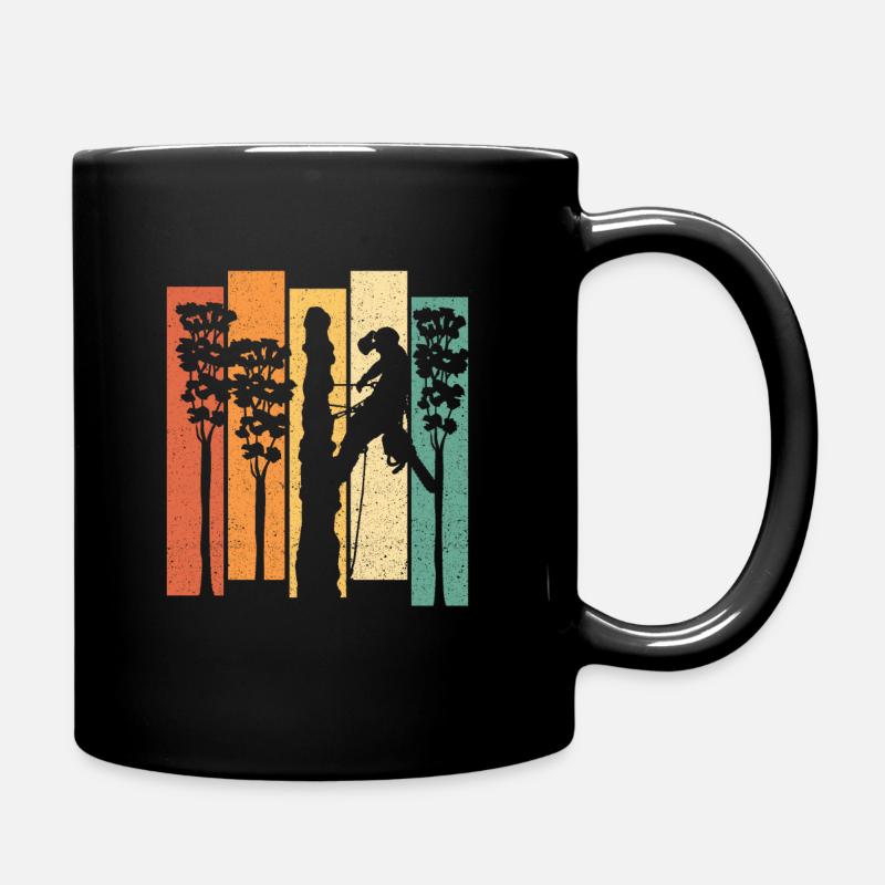 Retro Baumklettern Vintage Baumpfleger Arborist - Tasse einfarbig - Schwarz