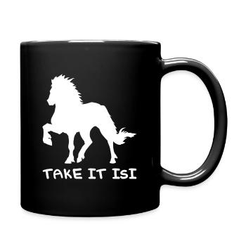 Isi Islandpferd Pony Islandpferde Spruch Pferde - Tasse einfarbig - Schwarz - Rechts