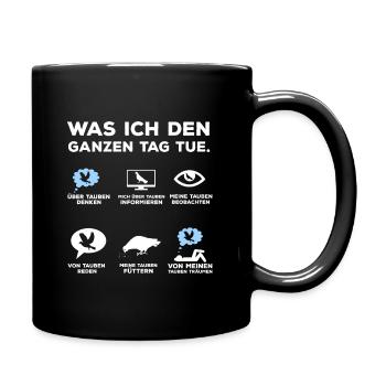 Taubenzüchter Tauben Geschenk Taube Taubenzucht - Tasse einfarbig - Schwarz - Rechts