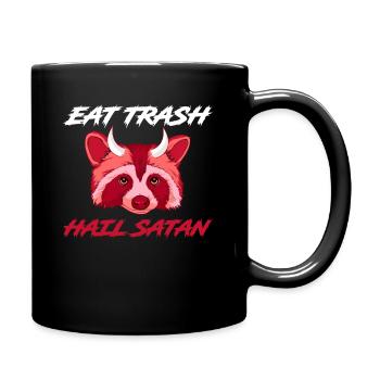 Eat Trash Hail Satan Satan Geschenk - Tasse einfarbig - Schwarz - Rechts