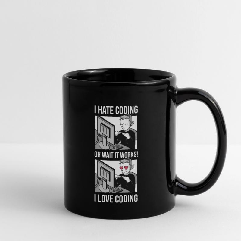 I Love Coding Programmieren Geschenk Tasse einfarbig