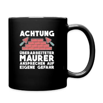 Maurer Maurermeister Bauarbeiter Handwerker - Tasse einfarbig - Schwarz - Rechts