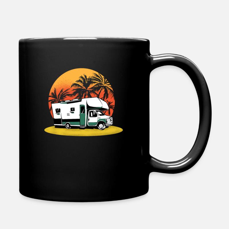 Wohnwagen Wohnmobil Caravan Camper - Tasse einfarbig - Schwarz
