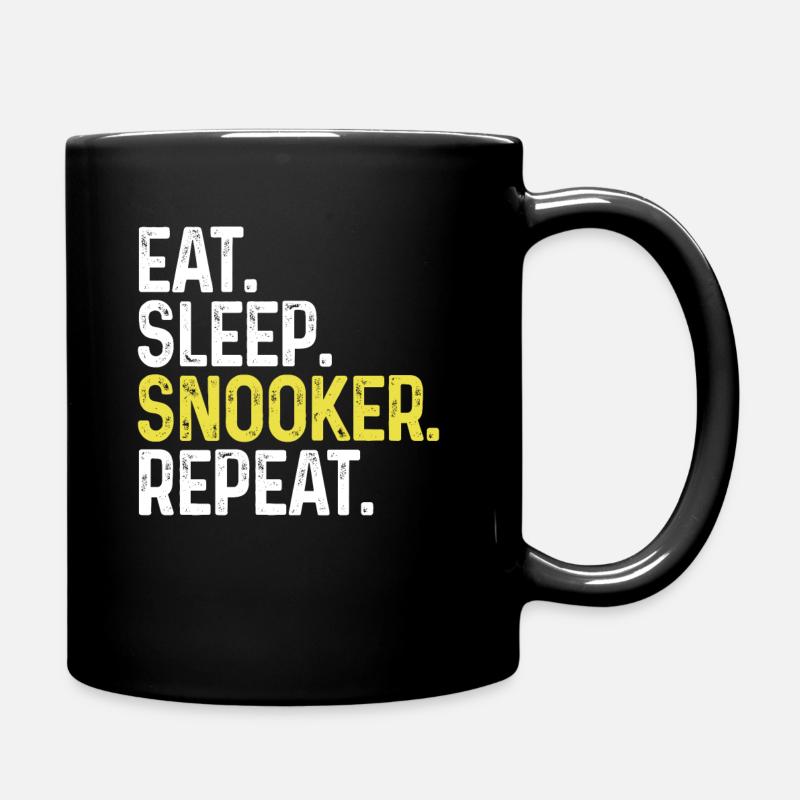 Essen Schlaf Snooker Lustiges Snooker Geschenk - Tasse einfarbig - Schwarz