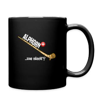 Alphorn Schweiz was söscht - Tasse einfarbig - Schwarz - Rechts