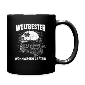 Wohnwagen Wohnmobil Caravan Camper - Tasse einfarbig - Schwarz - Rechts