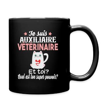 Auxiliaire Vétérinaire Métier Animal Chien Chat - Mug uni - noir - Droite
