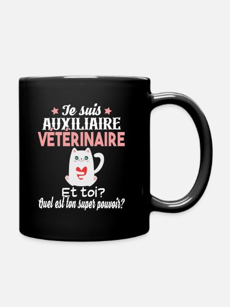 Auxiliaire Vétérinaire Métier Animal Chien Chat - Mug uni - noir