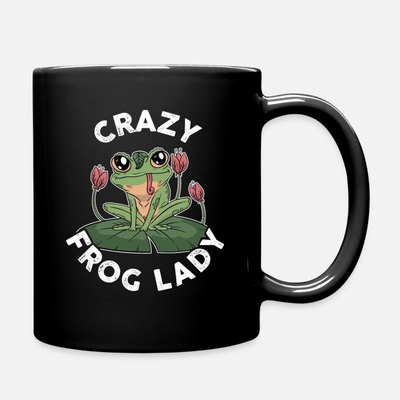 Crazy Frog Lady Frosch Geschenk - Tasse einfarbig - Schwarz