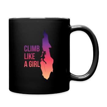 Climb Like A Girl Climbing Gift - Full Colour Mug - black - Right