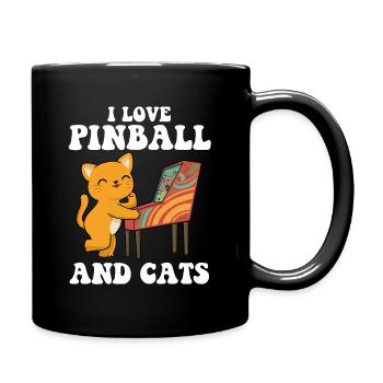 I Love Pinball Retro Spiele Geschenk - Tasse einfarbig - Schwarz - Rechts