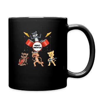 Heavy Meowtal Heavy Metal Geschenk - Tasse einfarbig - Schwarz - Rechts
