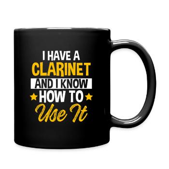 Musique de clarinette - Mug uni - noir - Droite