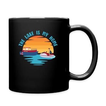 Jetski Jet Ski Motorschlitten - Tasse einfarbig - Schwarz - Rechts