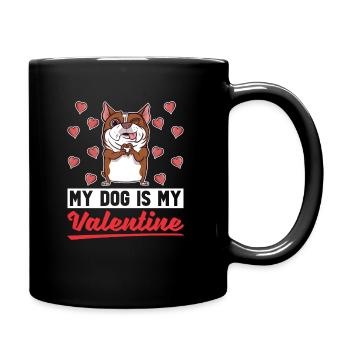 Valentinstag Valentines Day - Tasse einfarbig - Schwarz - Rechts