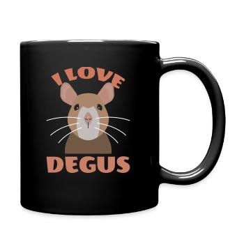 Ich Liebe Degus - Tasse einfarbig - Schwarz - Rechts