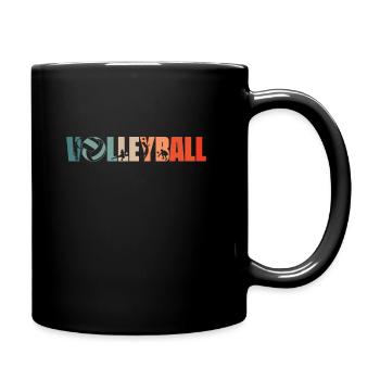 Retro Volleyball Vintage Beachvolleyball - Tasse einfarbig - Schwarz - Rechts