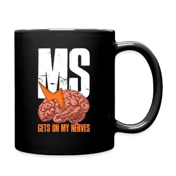 MS Gets On My Nerves Multiple Sclerosis Gift - Full Colour Mug - black - Right
