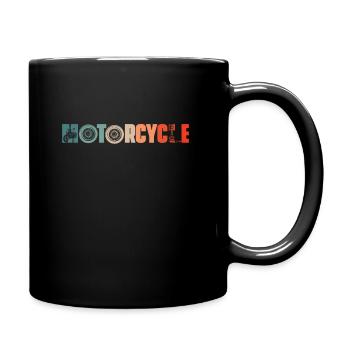 Retro Motorcycle Biker Vintage Motorcyclist - Full Colour Mug - black - Right