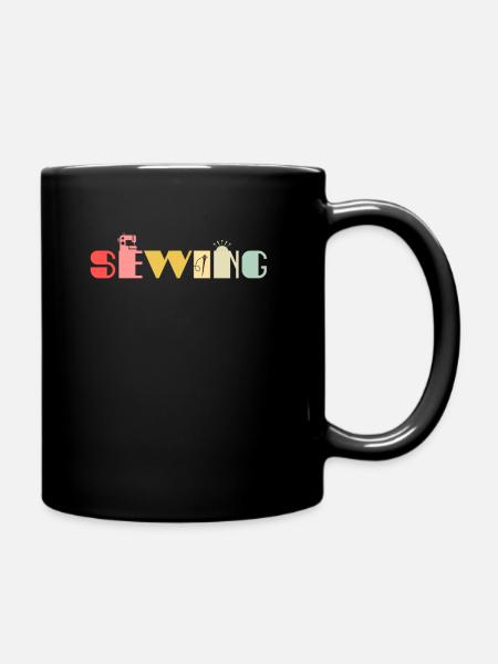 Retro Sewing Sewing Machine Vintage Closer Tailor - Full Colour Mug - black