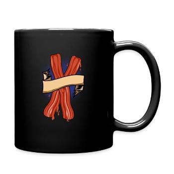 Bacon Speck Frühstück - Tasse einfarbig - Schwarz - Rechts