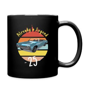 Auto Oldtimer Already Legend - 25. Geburtstag - Tasse einfarbig - Schwarz - Rechts