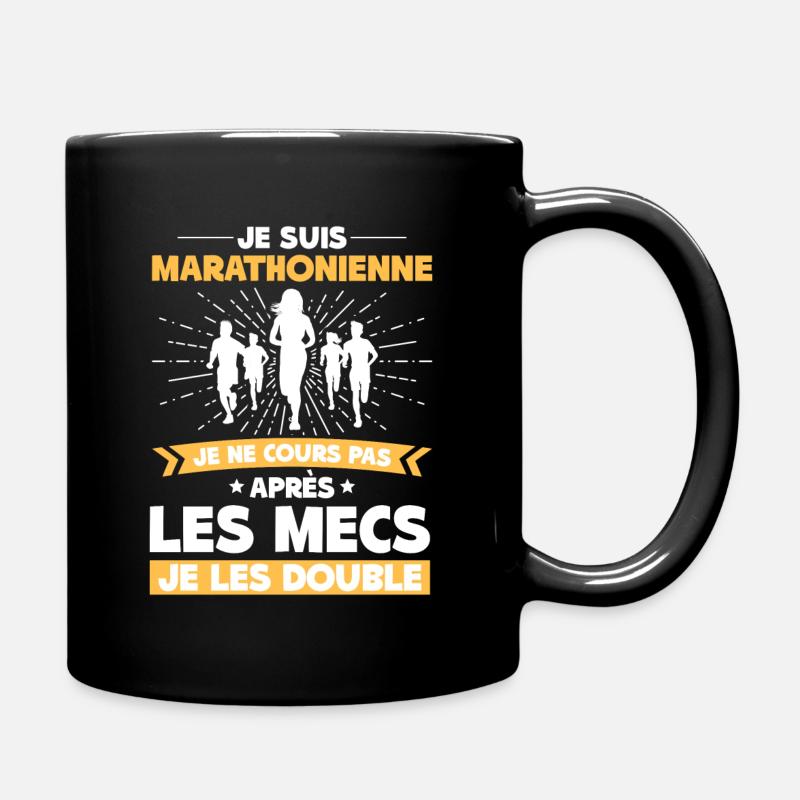 Marathonienne Humour Citation - Mug uni - noir