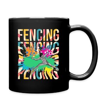 Fechten - Fechter - Tasse einfarbig - Schwarz - Rechts