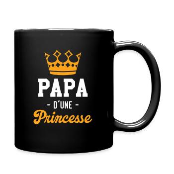 Papa d'une Princesse Cadeau Père et Fille - Mug uni - noir - Droite