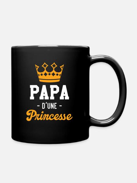 Papa d'une Princesse Cadeau Père et Fille - Mug uni - noir