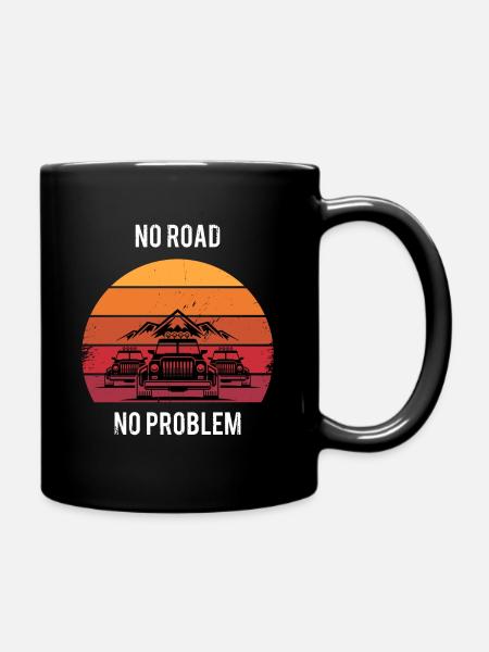 Overland Abenteuer Offroad Berge - Tasse einfarbig - Schwarz