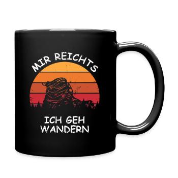 Ich geh wandern lustig Spruch Wanderung - Tasse einfarbig - Schwarz - Rechts