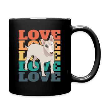 Bullterrier - Liebe - Tasse einfarbig - Schwarz - Rechts