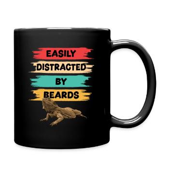 Bearded Dragon - Easily Distracted By Beards - Full Colour Mug - black - Right