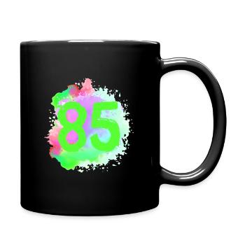 85 Zahl Klecks - Tasse einfarbig - Schwarz - Rechts
