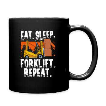 Gabelstaplerfahrer - Tasse einfarbig - Schwarz - Rechts