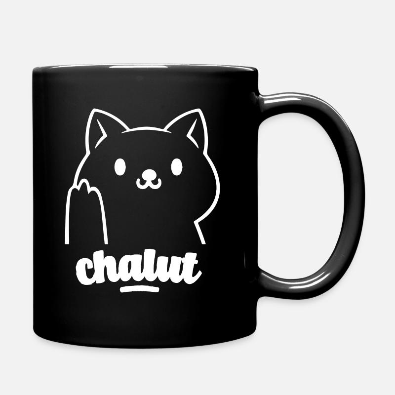 Lustiges Katzen-Humor-Schleppnetz - Tasse einfarbig - Schwarz