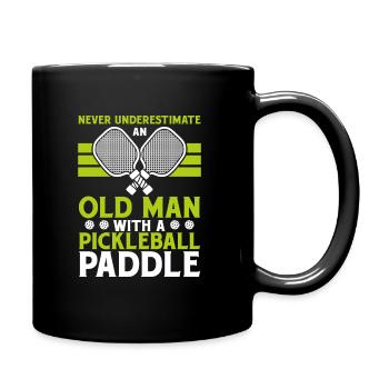 Old Man Pickleball Paddle Gift - Full Colour Mug - black - Right