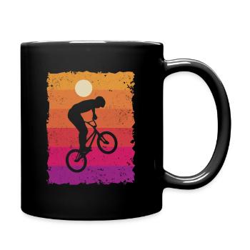 BMX Fahrrad Freestyle Rad Fahrer BMX - Tasse einfarbig - Schwarz - Rechts