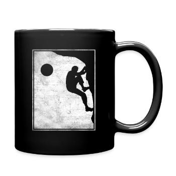 Boulder Klettern Bouldern Bergsteiger - Tasse einfarbig - Schwarz - Rechts