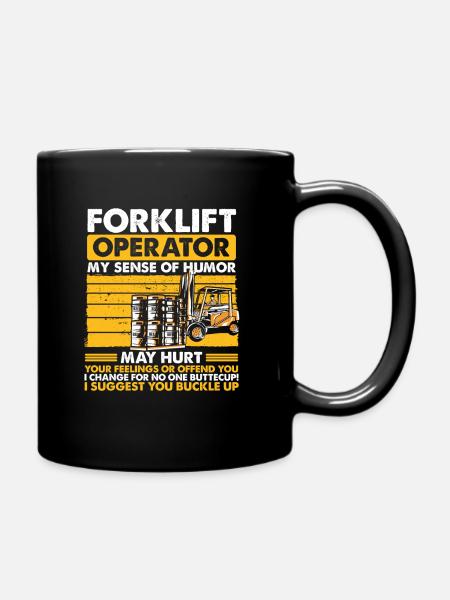 Gabelstapler Staplerfahrer Geschenk - Tasse einfarbig - Schwarz
