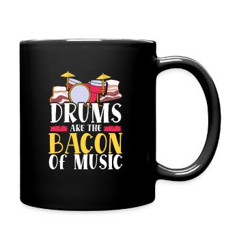Les tambours sont le bacon de la musique Batteur Tambours Bacon - Mug uni - noir - Droite